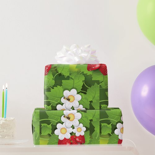 Strawberry Plant Wrapping Paper
