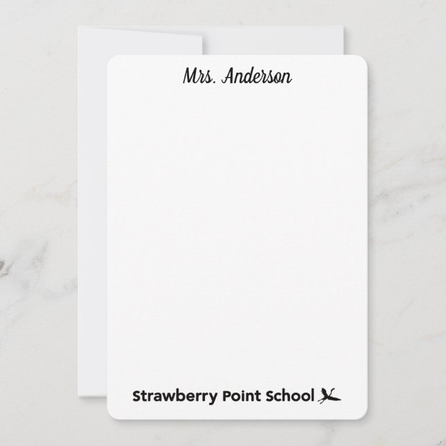 Strawberry Point Stationery (click to personalize) Note Card (Front)