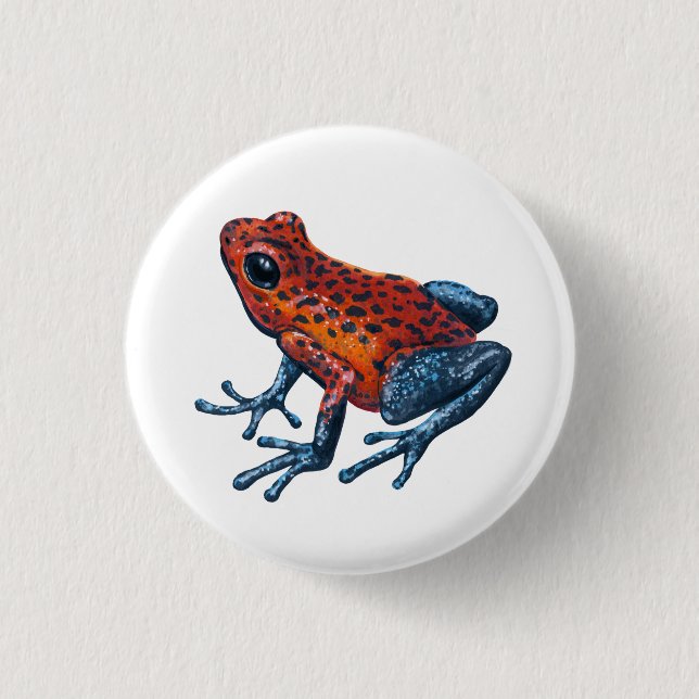 Strawberry Poison dart frog Button (Front)