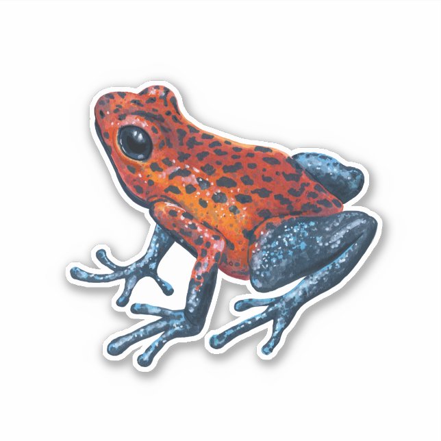 Strawberry Poison dart frog Sticker (Front)