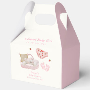 Strawberry Polar Bear Toys Nurser Baby Shower Favor Boxes