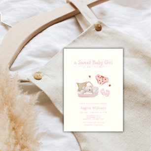 Strawberry Polar Bear Toys Nursery Baby Shower  Invitation