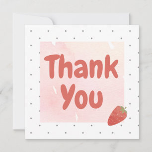 Strawberry polka dot Thank you Card