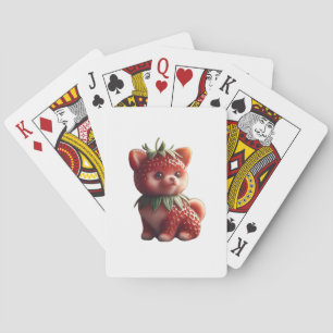 Strawberry Pomeranian Poker Cards