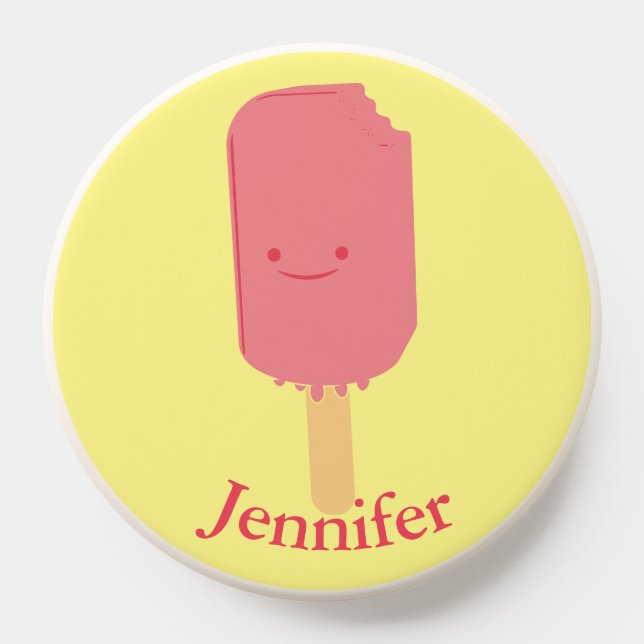 Strawberry Popsicle Cartoon Drawing PopSocket (Popsocket)