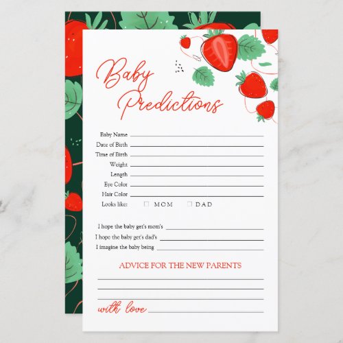 Strawberry Prediction For Baby Shower