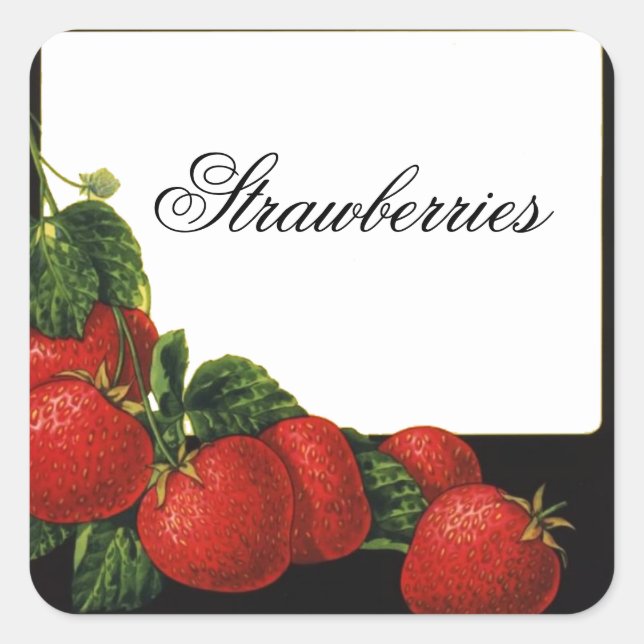 STRAWBERRY Preserve ,Jam,Canning Square Sticker (Front)