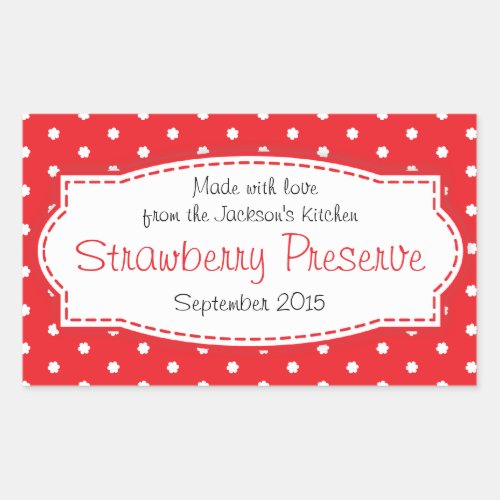Strawberry preserve or jam food label sticker