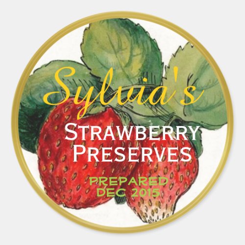 Strawberry Preserves Canning Label