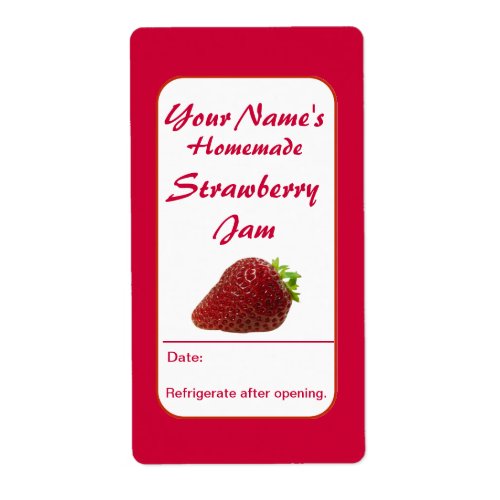 Strawberry Preserves Custom Jam Jar Labels