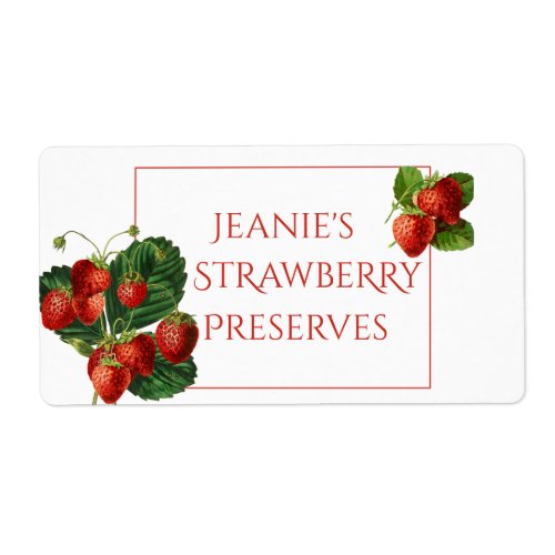 Strawberry Preserves Food Label