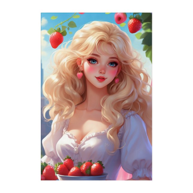 Strawberry princess  acrylic print (Front)