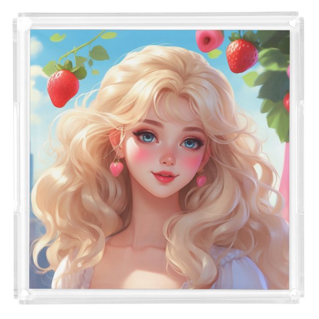 Strawberry princess  acrylic tray (Front)
