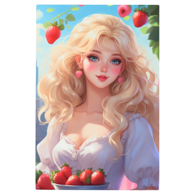 Strawberry princess  metal print (Front)