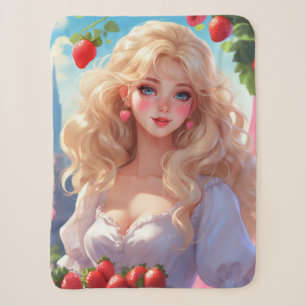 Strawberry princess sherpa blanket