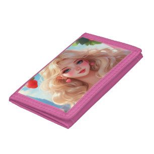 Strawberry princess tri-fold wallet