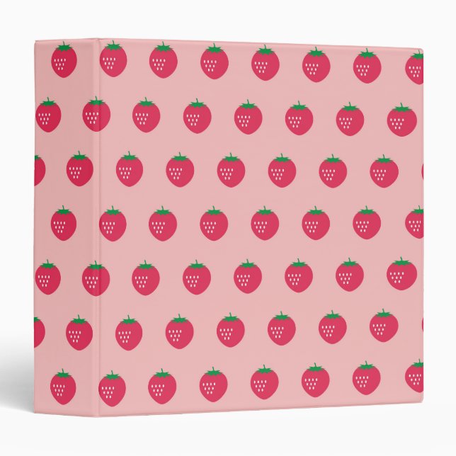 Strawberry Print 3 Ring Binder (Front/Spine)
