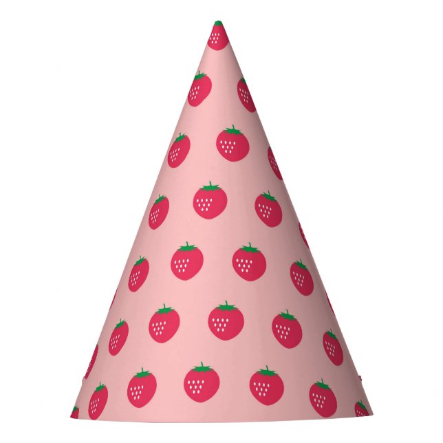 Strawberry Print Party Hat (Front)