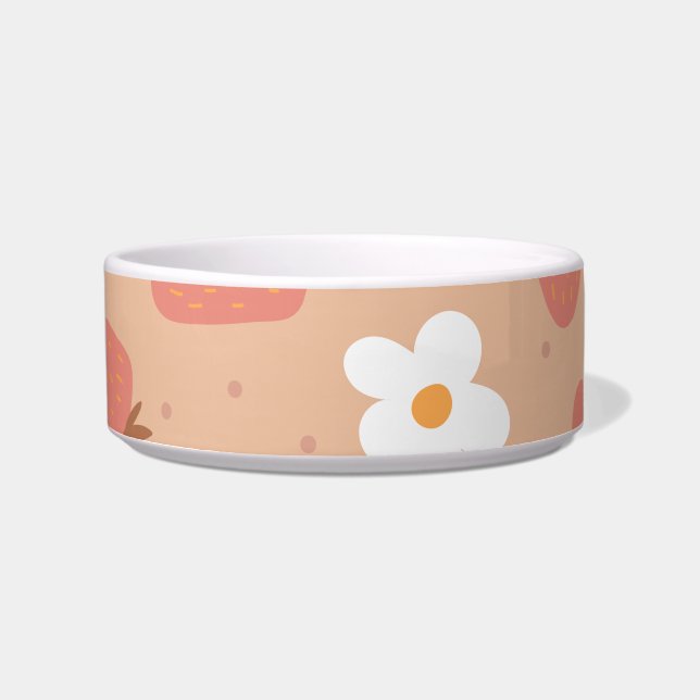 Strawberry Printed Cute Pet Bowl (Front)
