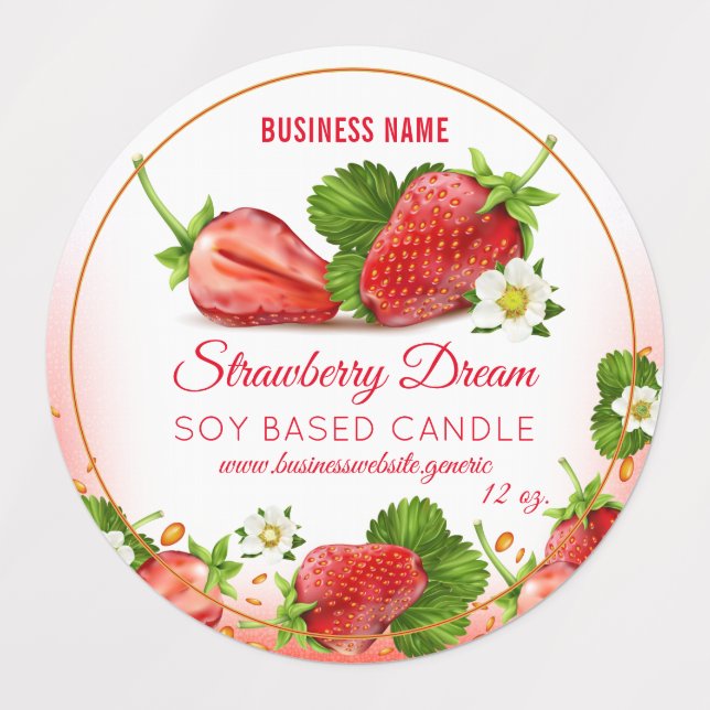 Strawberry Product Packaging Label (Design 1)