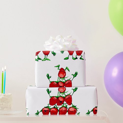 Strawberry Pyramid Wrapping Paper