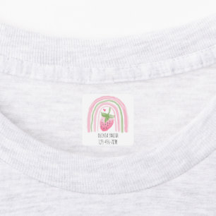 Strawberry Rainbow Watercolor Kids' Labels