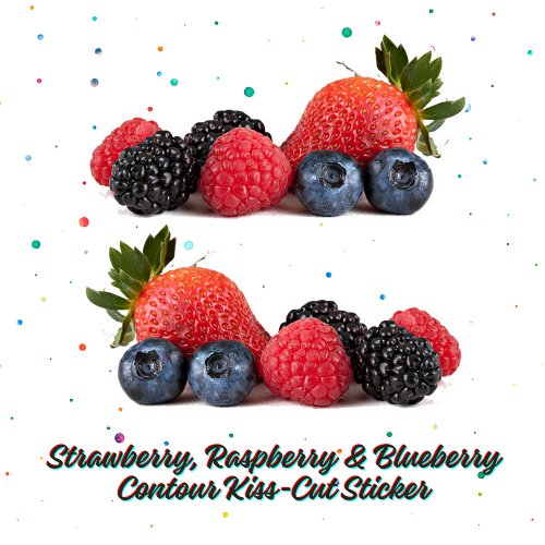 Strawberry Raspberry  Blueberry Contour Kiss_Cut Sticker