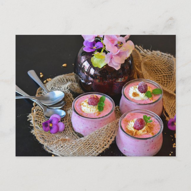 Strawberry raspberry dessert sweets postcrossing postcard (Front)