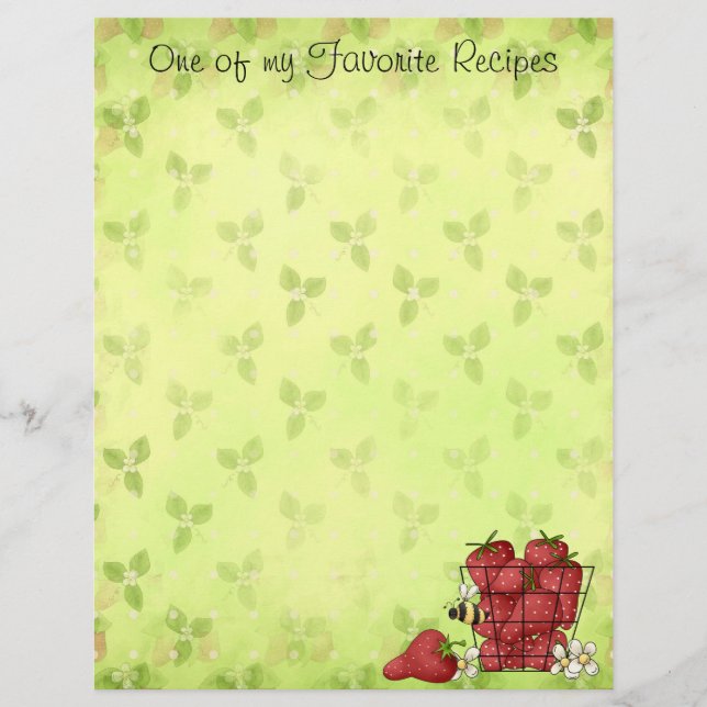 Strawberry Recipe Page (Front)
