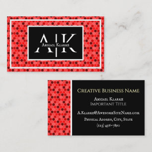 Strawberry Red Colorful Honeycomb Design Stylish Business Card