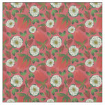 Strawberry Red Floral Pattern Fabric