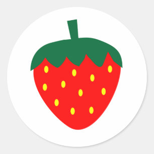 Strawberry Red Fruit Berry Farm Summer Produce Classic Round Sticker