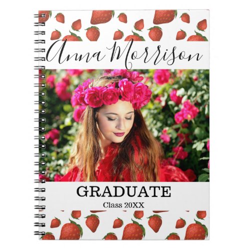 Strawberry Red Garden Graduate Notebook