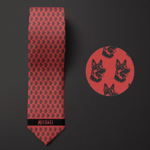 Strawberry Red German Shepherd Neck Tie