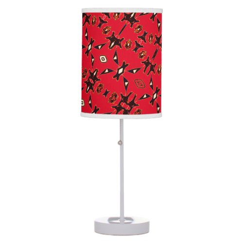 Strawberry Red Native Line Art  Table Lamp