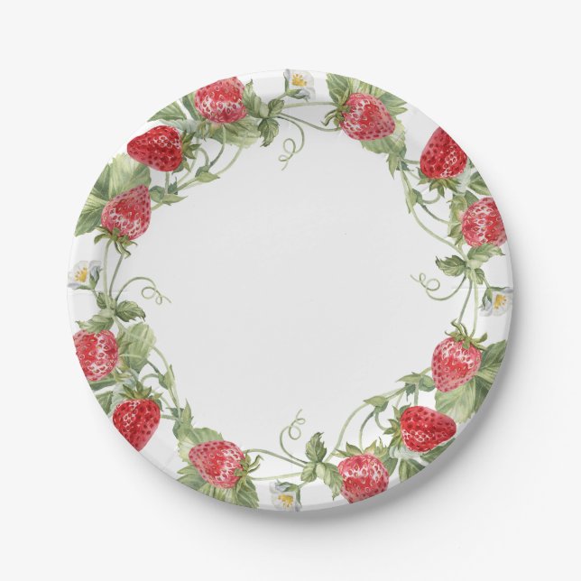 Strawberry Red Paper Plates (Front)