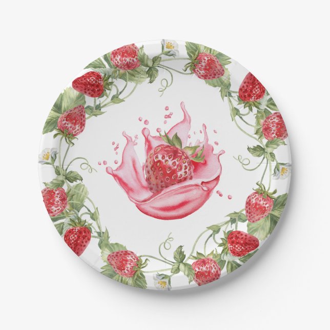 Strawberry Red Paper Plates (Front)
