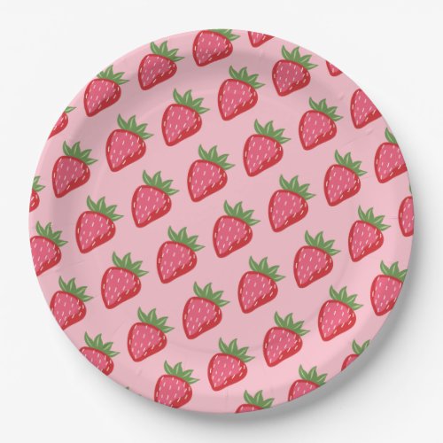 Strawberry Red Pink Berry Sweet  Paper Plates