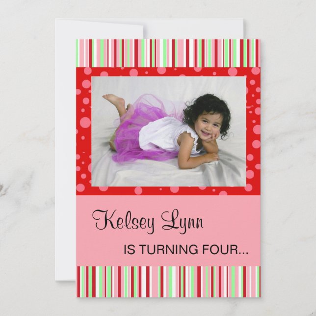 Strawberry Red Pink Invitation (Front)