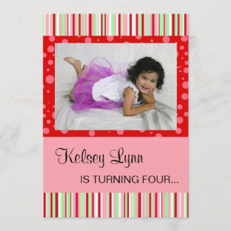 Strawberry Red Pink Invitation