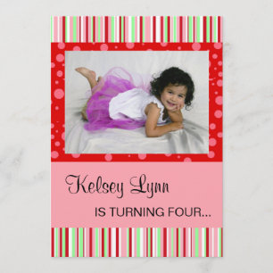 Strawberry Red Pink Invitation