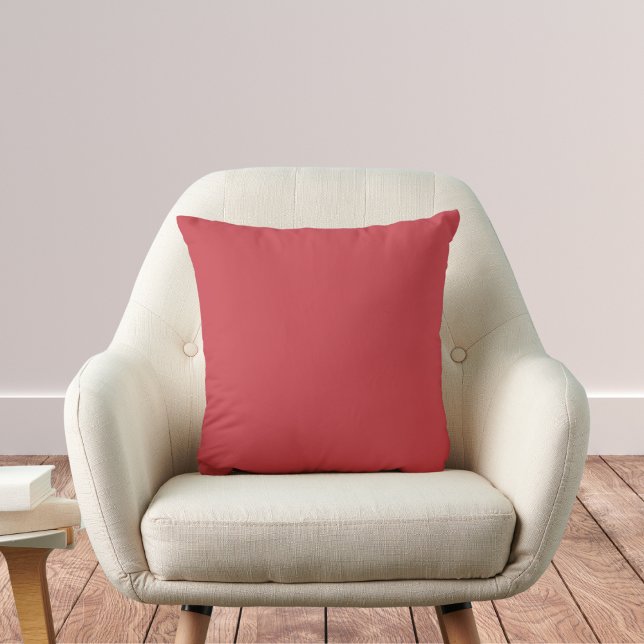 Strawberry Red Solid Color Throw Pillow (Creator Uploaded)