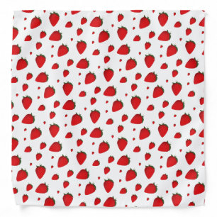 Strawberry Red White Fruit Food Pattern Bandana