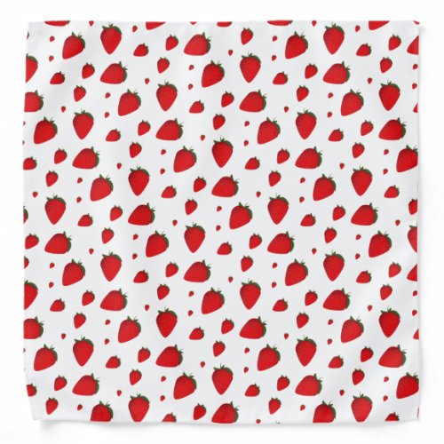 Strawberry Red White Fruit Food Pattern Bandana