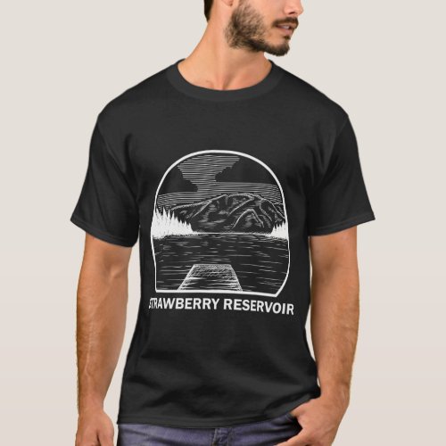 STRAWBERRY RESERVOIR UTAH Funny Fishing Camping T_Shirt