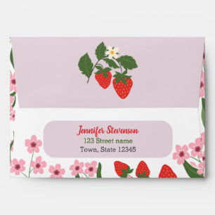 Strawberry Return Address Envelope