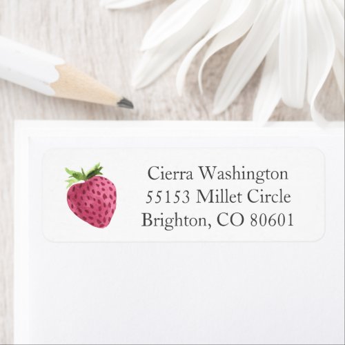 Strawberry Return Address Label