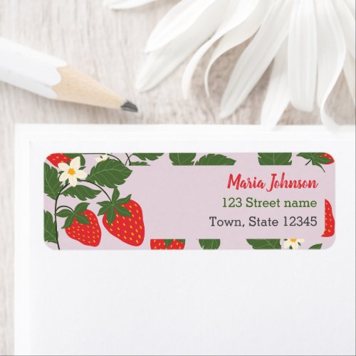 Strawberry Return Address Label