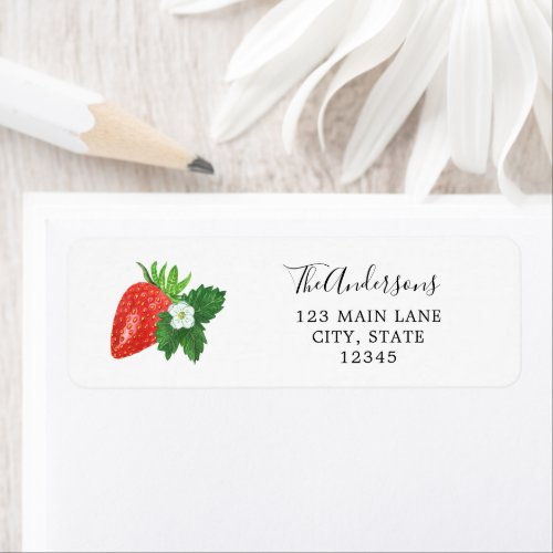 Strawberry Return Address Label