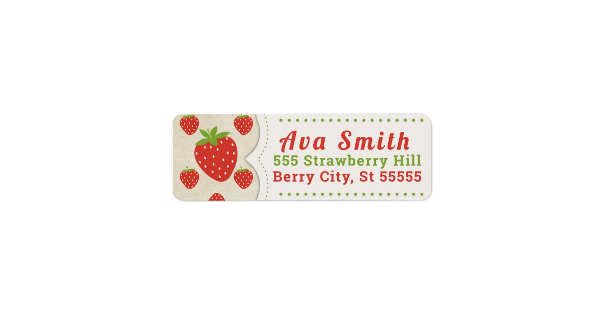 Strawberry Labels Return Address Stickers Baby Shower Custom Birthday Party Personalized Paper Supplies Strawberry Labels Return Address